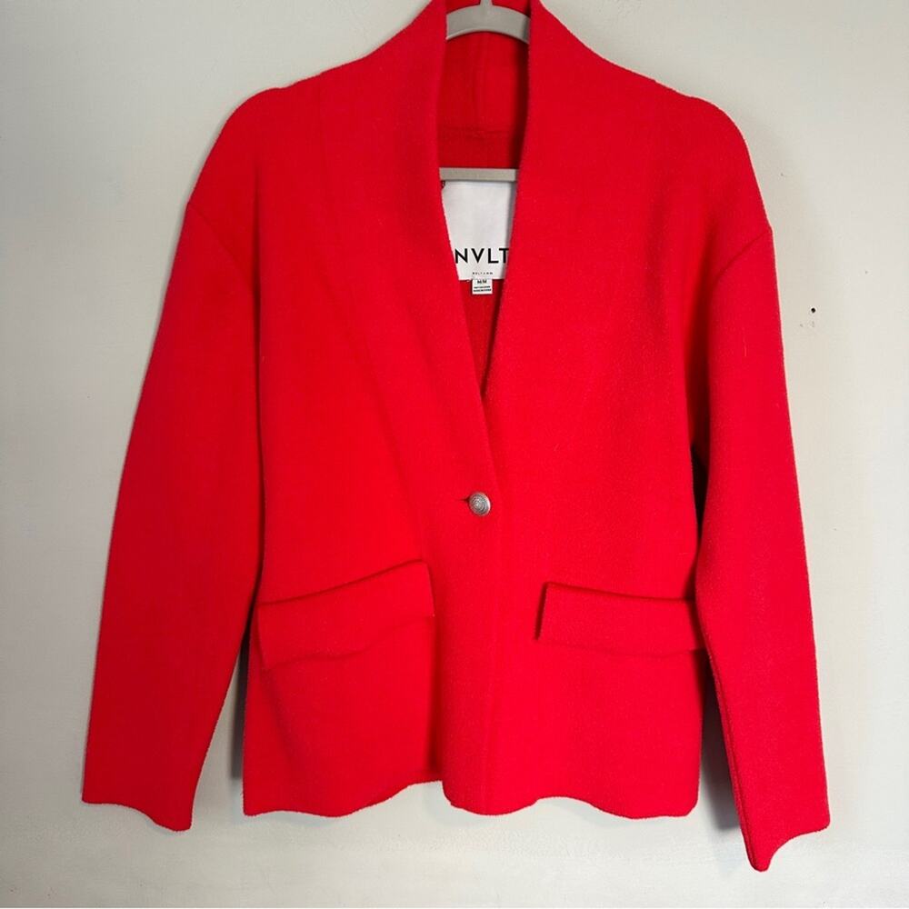 NVLT Knit Relaxed Sweater Blazer Medium Red